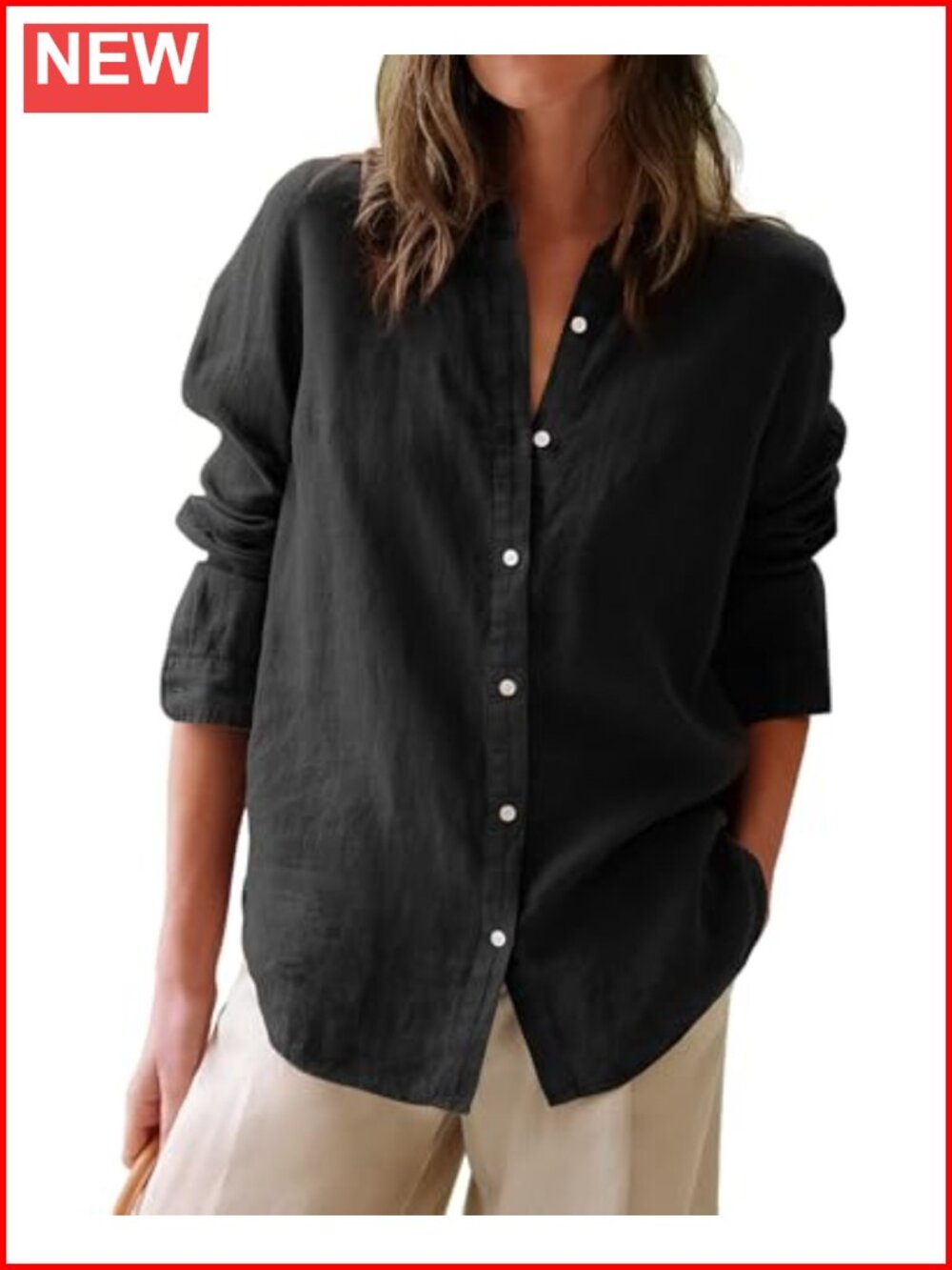 Cotton Oxford Button Down Shirt Wrinkle Free Long Sleeve Blouse for Work